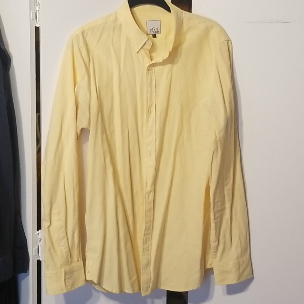 Yellow slim-fit medium button-up